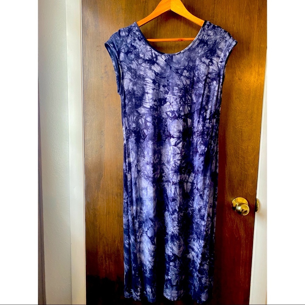 Blue tie dye dress